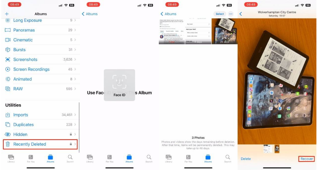 平度苹果14维修分享 iPhone14 上恢复已删除的照片 