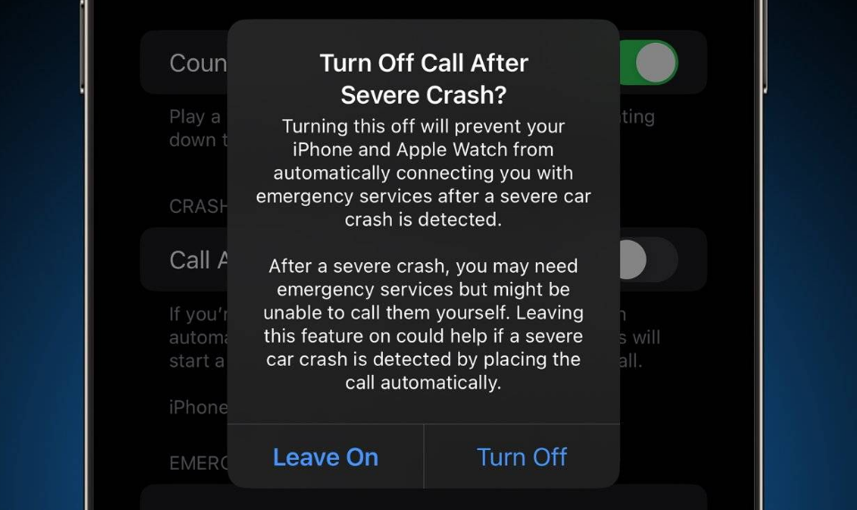 平度苹果14维修分享 iPhone 14 和 Apple Watch 上关闭崩溃检测 
