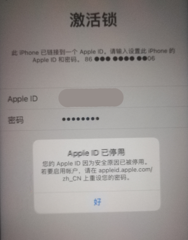 平度苹果手机维修分享iPhone 12 出现提示“Apple ID 已停用”怎么办 